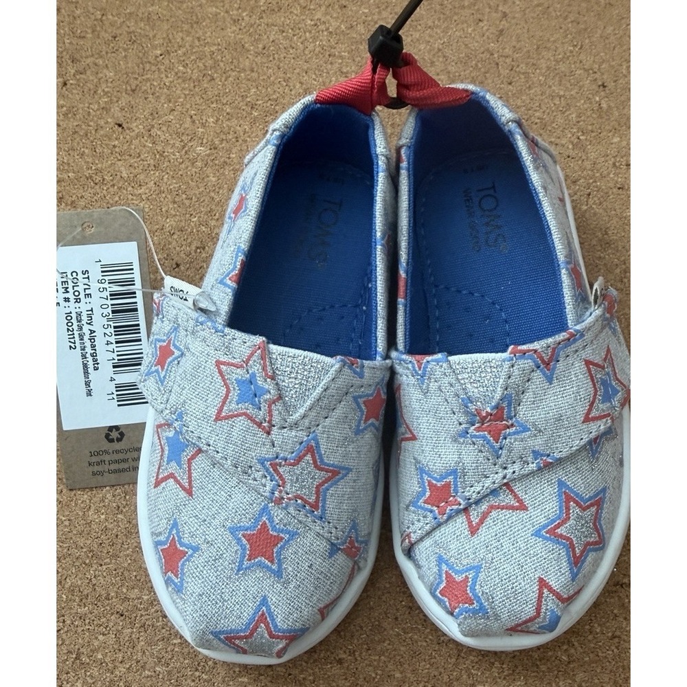 NEW with Tags Tiny TOMS Alpargata Star Slip-On Shoes – Toddler Size‎ 5